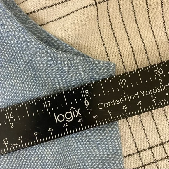 NWT Vintage Woolrich Sleeveless Button Down Chambray Dress‎ Pockets Extra Large - Picture 7 of 8